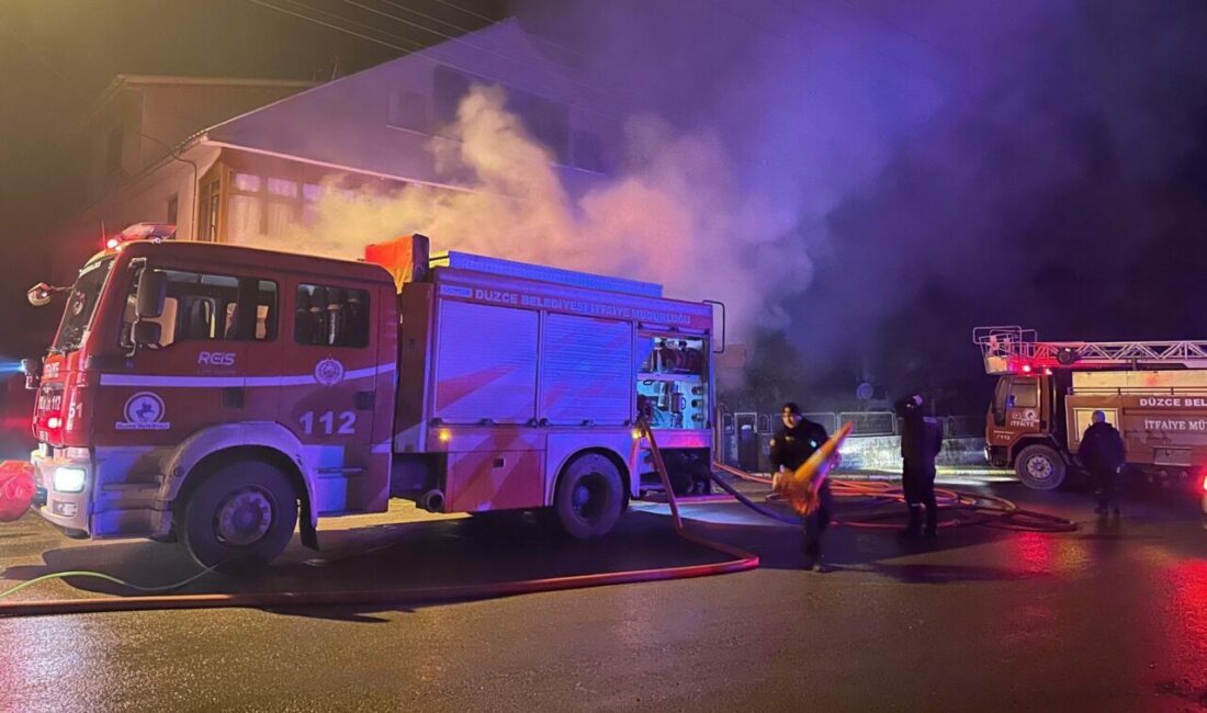 Düzce Merkez’e bağlı Gölormanı Köyü’nde bulunan bir nalbur dükkanında yangın