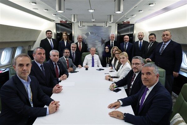 Cumhurbaşkanı Recep Tayyip Erdoğan, Arnavutluk ziyareti dönüşünde medya mensuplarının sorularını